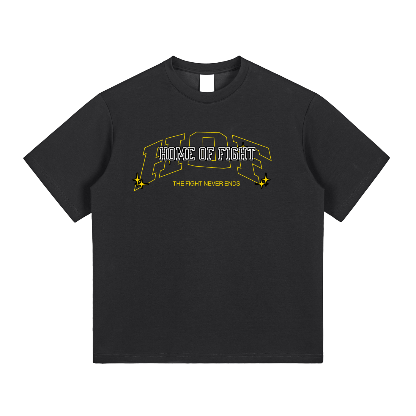 Home of Fight- Fight Never Ends Gold Tee